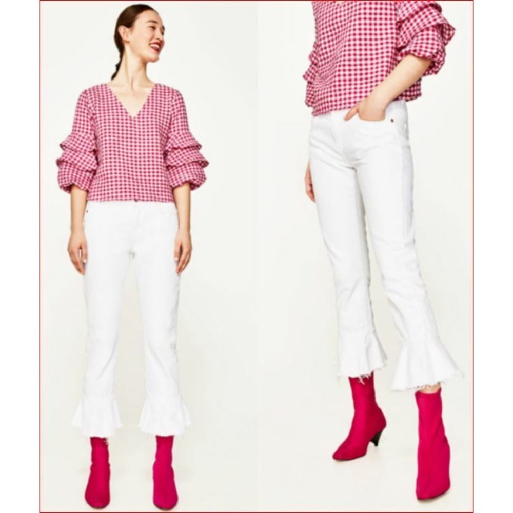 Zara Woman women jeans Z1975 premium denim white USA sz 4 MSRP $98